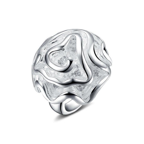 flower silver ring