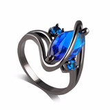 Rainbow Blue Mystic Crystal Zircon Sterling Silver  Ring - milanoutlet