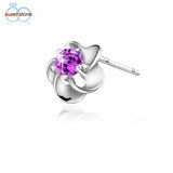 Rose Flower Shaped Crystal Stud Earrings - milanoutlet