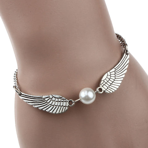 Pearl Angel Wings Jewelry Dove Peace Bracelet