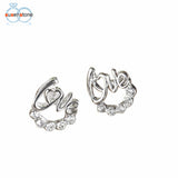 Crystal Love Ear Stud Earrings