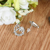 Crystal Love Ear Stud Earrings