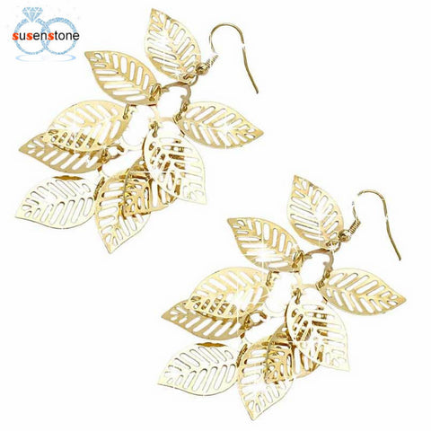 Vintage Retro Bohemian Tassel Leaf Earrings