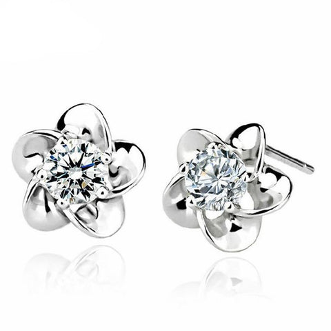 Luxurious Crystal Plum Blossom Exquisite Fashion Studs Earrings