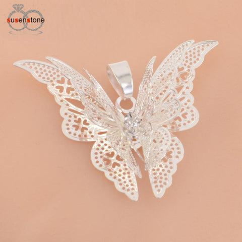 SUSENSTONE Women Lovely Butterfly Chain Necklace Jewelry Pendants