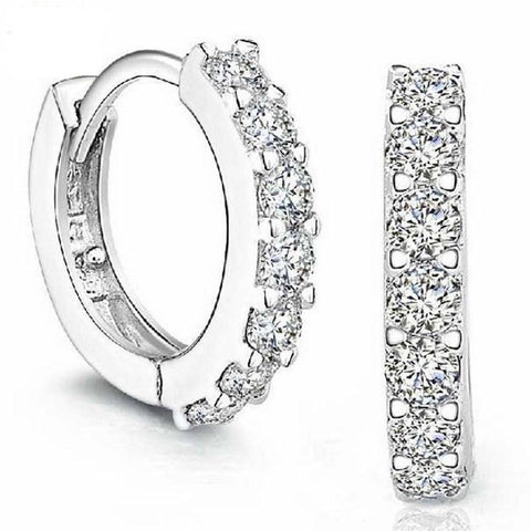 SUSENSTONE Sterling Silver Rhinestones Earrings for Women