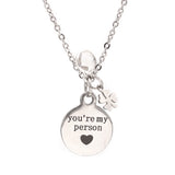 you're my person Lucky Clover Crystal Pendant - milanoutlet