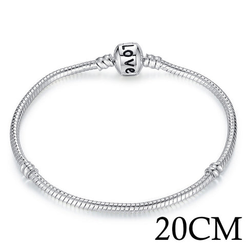 5 Style Silver Color LOVE Snake Chain Bracelet