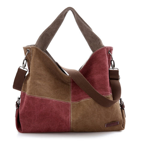 Patchwork Canvas Women Handbag