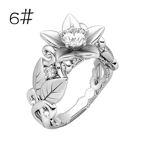 Lucky Flower Leaf Diamond Ring