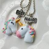 2PCS/Lot Unicorn Pendant Necklaces