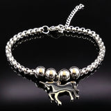 Unicorn Stainless Steel Charm Bracelet