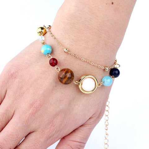 Eight Planets Solar System Guardian Star Natural Stone Bracelets