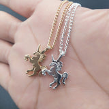 Gold SilverUnicorn Necklace