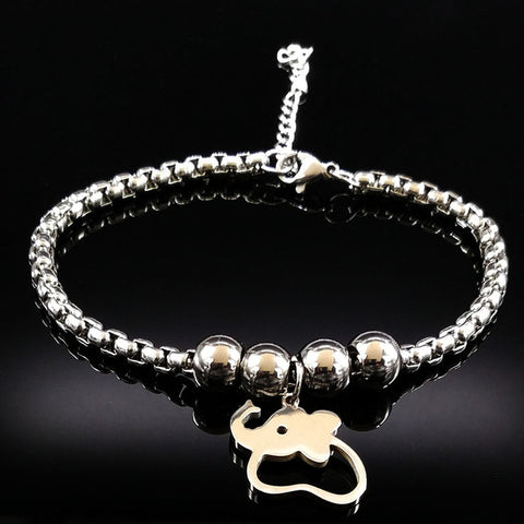 Unicorn Stainless Steel Charm Bracelet